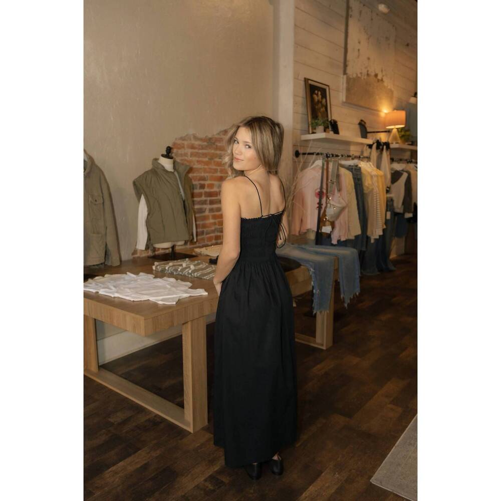 NEW Z SUPPLY cornelia poplin midi dress in black - Picture 3 of 4